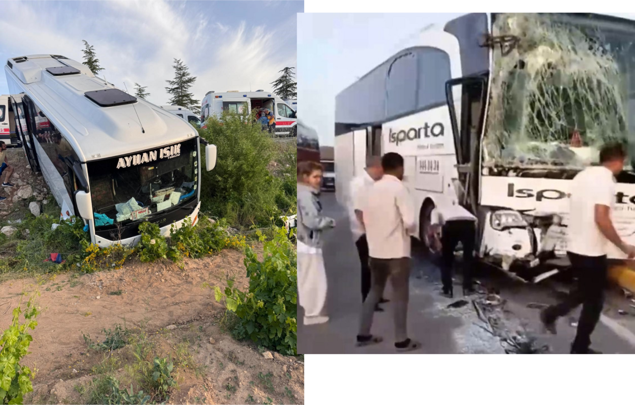 Isparta’da trafik faciası: Otobüs şarampole devrildi