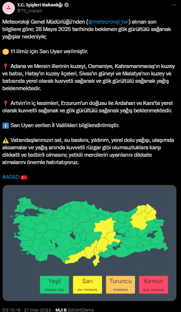 Meteoroloji Uyardı Adana Dikkat Şiddetli Sağnaklar Geliyor