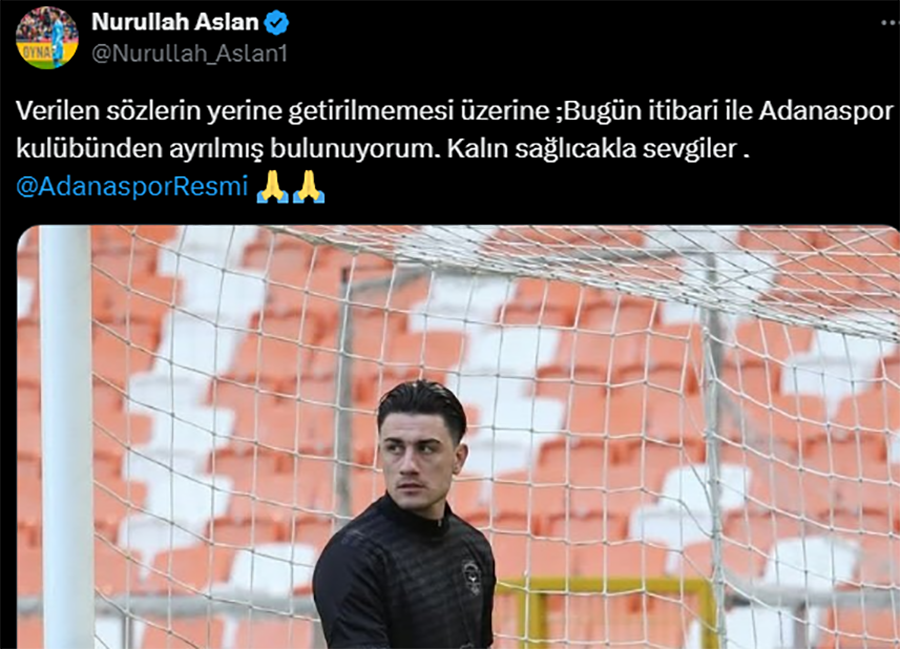 Nurullah Aslan Veda Paylaşımı