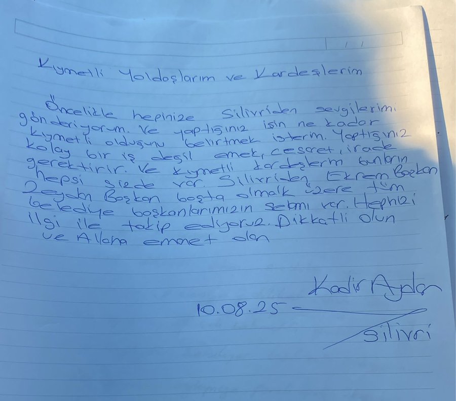 Başkan Kadir Aydar’dan Silivri’den Mesaj