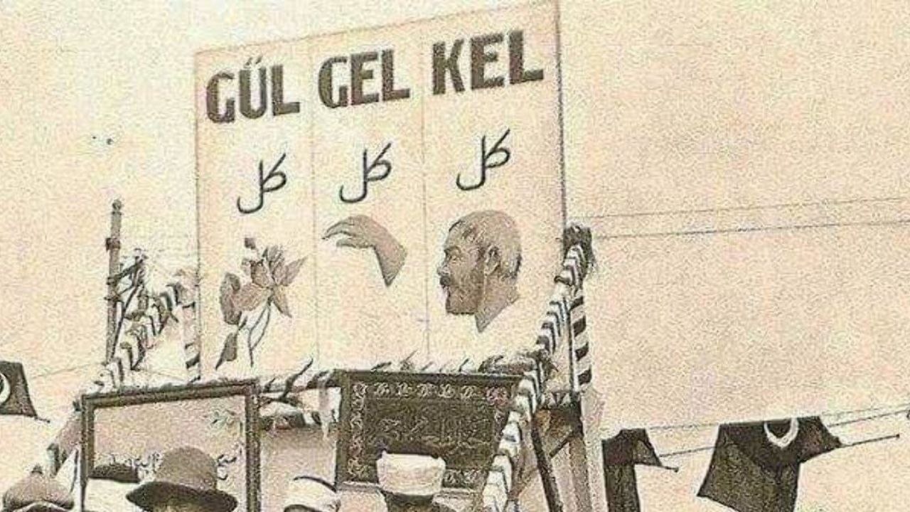 [GÖRSEL: Dillerin zamanla değişimini simgeleyen, eski harflerden modern harflere geçişi gösteren bir grafik]