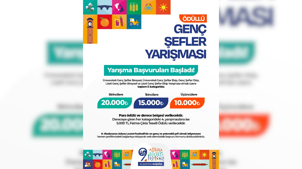 Adana Lezzet Festivali’nde Ödüllü Genç Şefler Yarışması Başlıyor