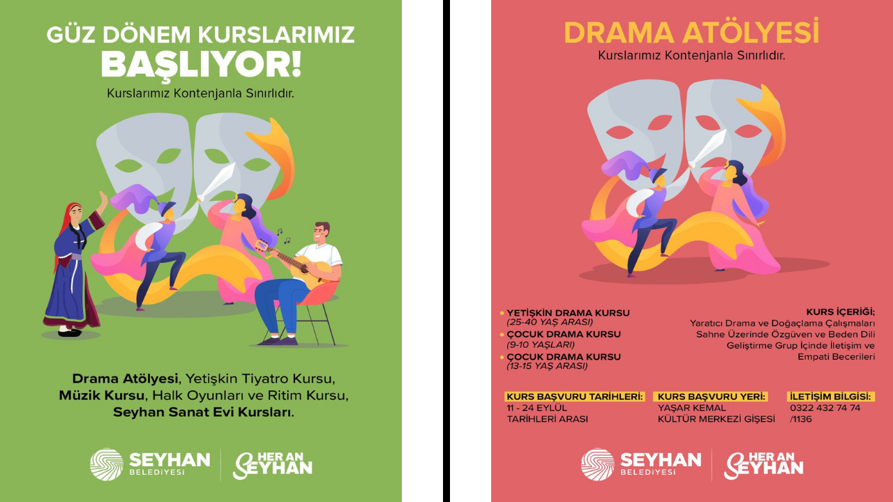 Seyhan Belediyesi Güz Dönemi Kültür Ve Sanat Kursları Başlıyor