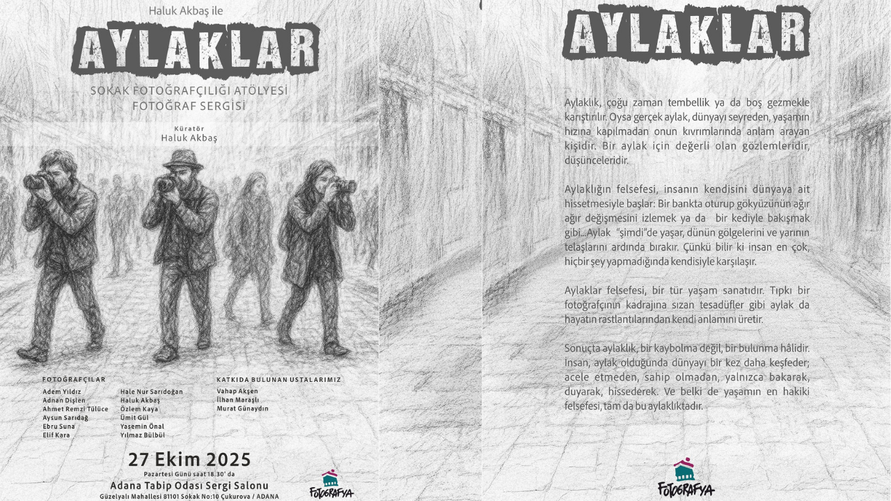“Aylaklar” Fotoğraf Sergisi 27 Ekim’de Adana’da 2