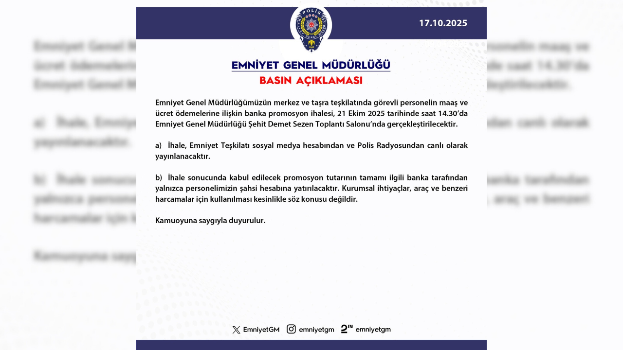 Polis Teşkilatında Büyük Gün! Promosyon İhalesi Yapılıyor 2