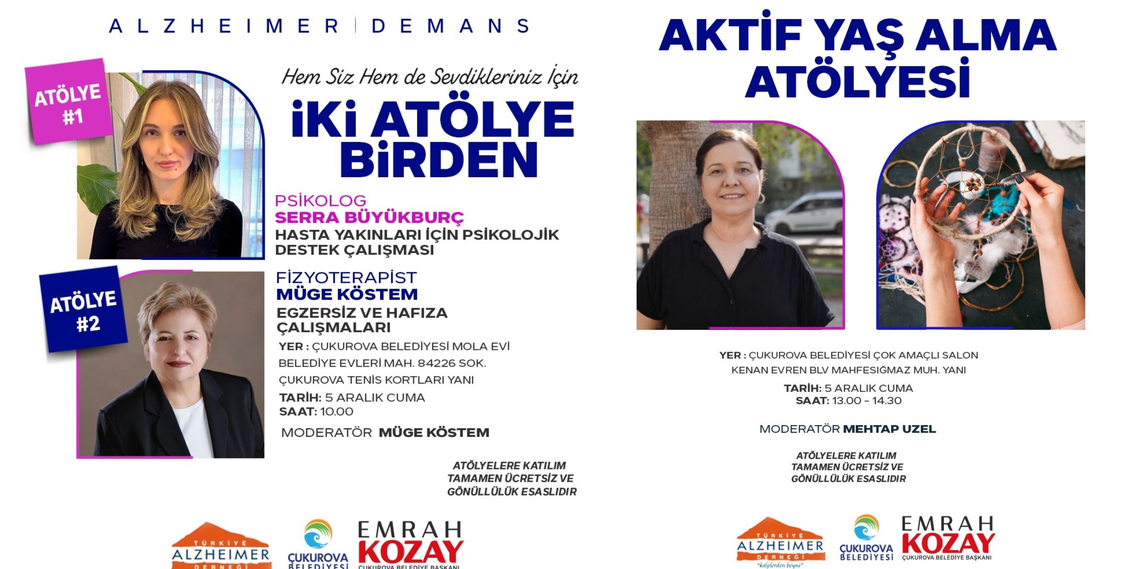 Çukurova’da Ücretsiz Sağlık Ve Destek Atölyeleri Başlıyor