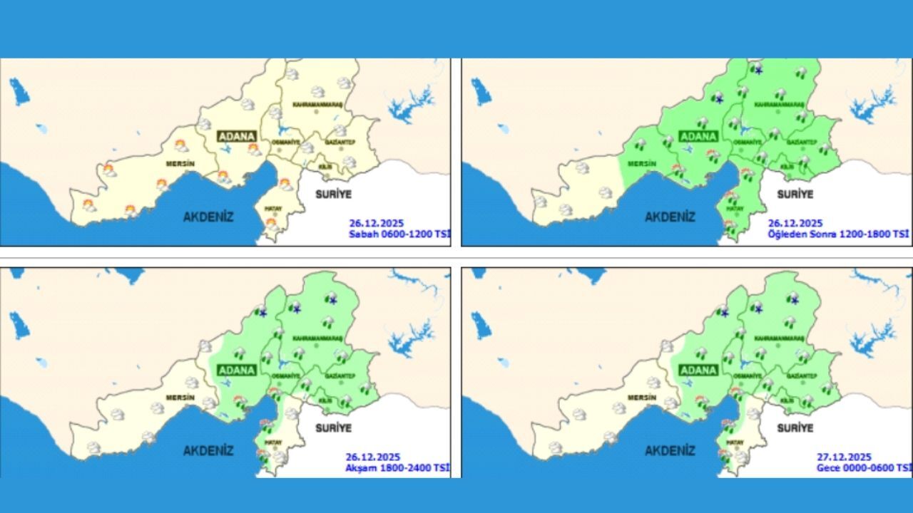 Meteoroloji Alarm Verdi Adana’ya Yağış Geliyor