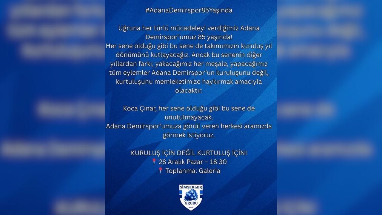 Şimşekler Grubu'ndan 85. Yıl Çağrısı
