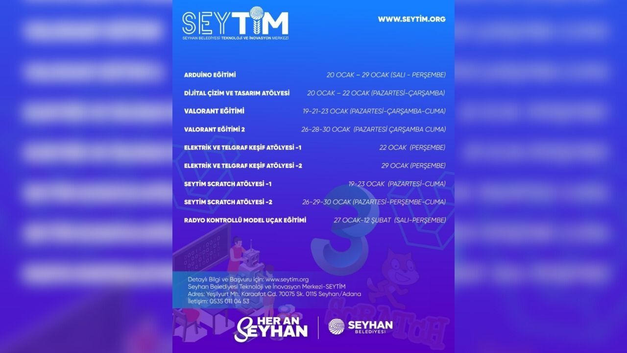 Seyhan’da Yarıyıl Tatili Teknoloji Atölyeleriyle Dolacak