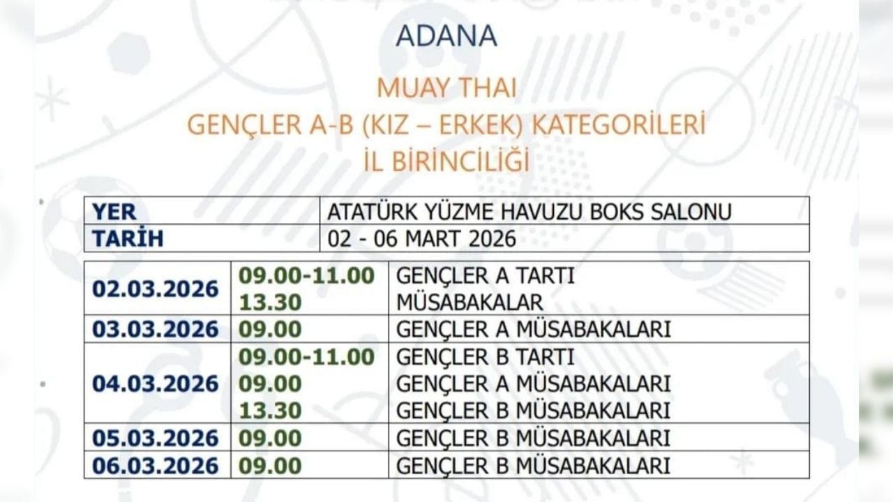 Adana'da Okul Sporları Muay Thai İl Birinciliği Heyecanı Başlıyor - Adana Toros Gazetesi
