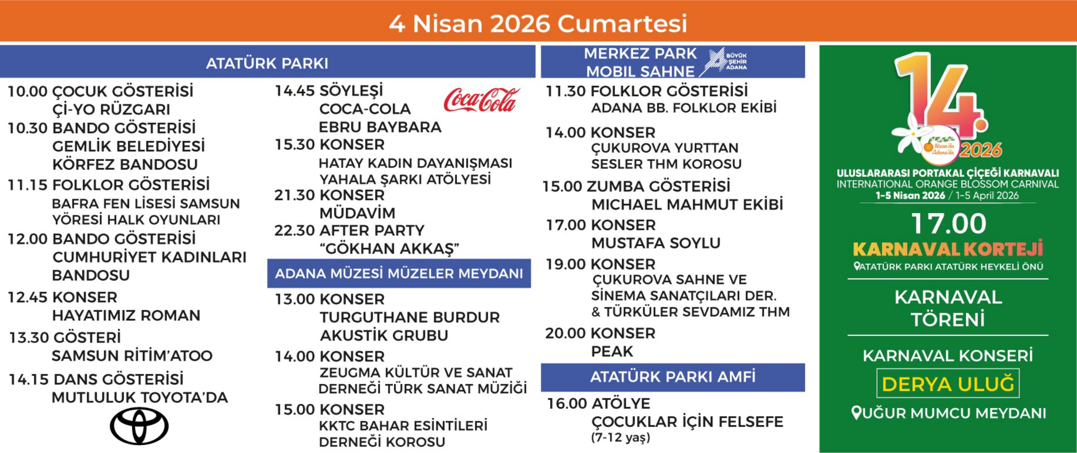 2026 Portakal Çiçek Karnavalı Programı 5