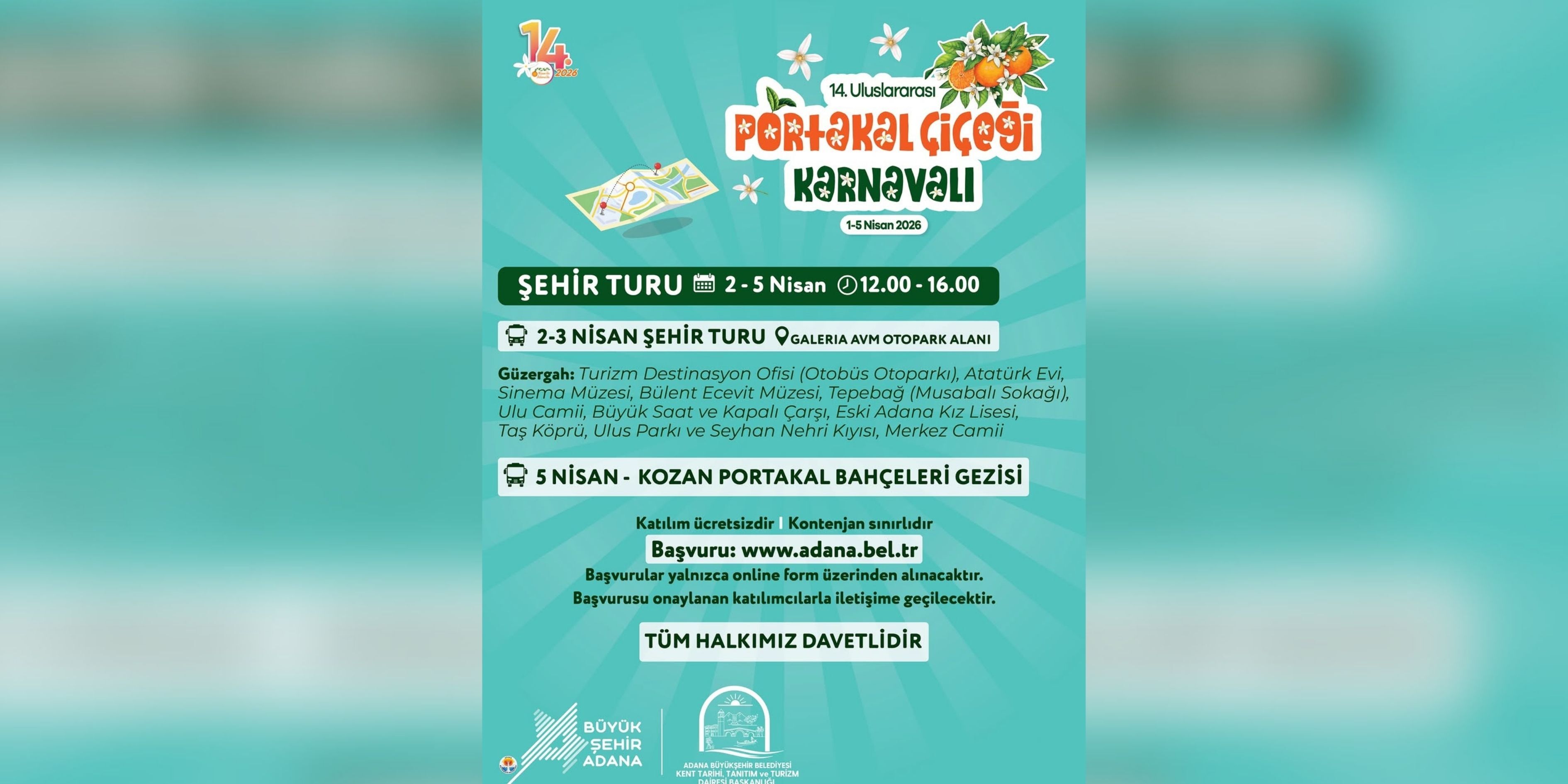 Baharın Tadını Adana’da Çıkarın Ücretsiz Şehir Turları Başlıyor! (1)
