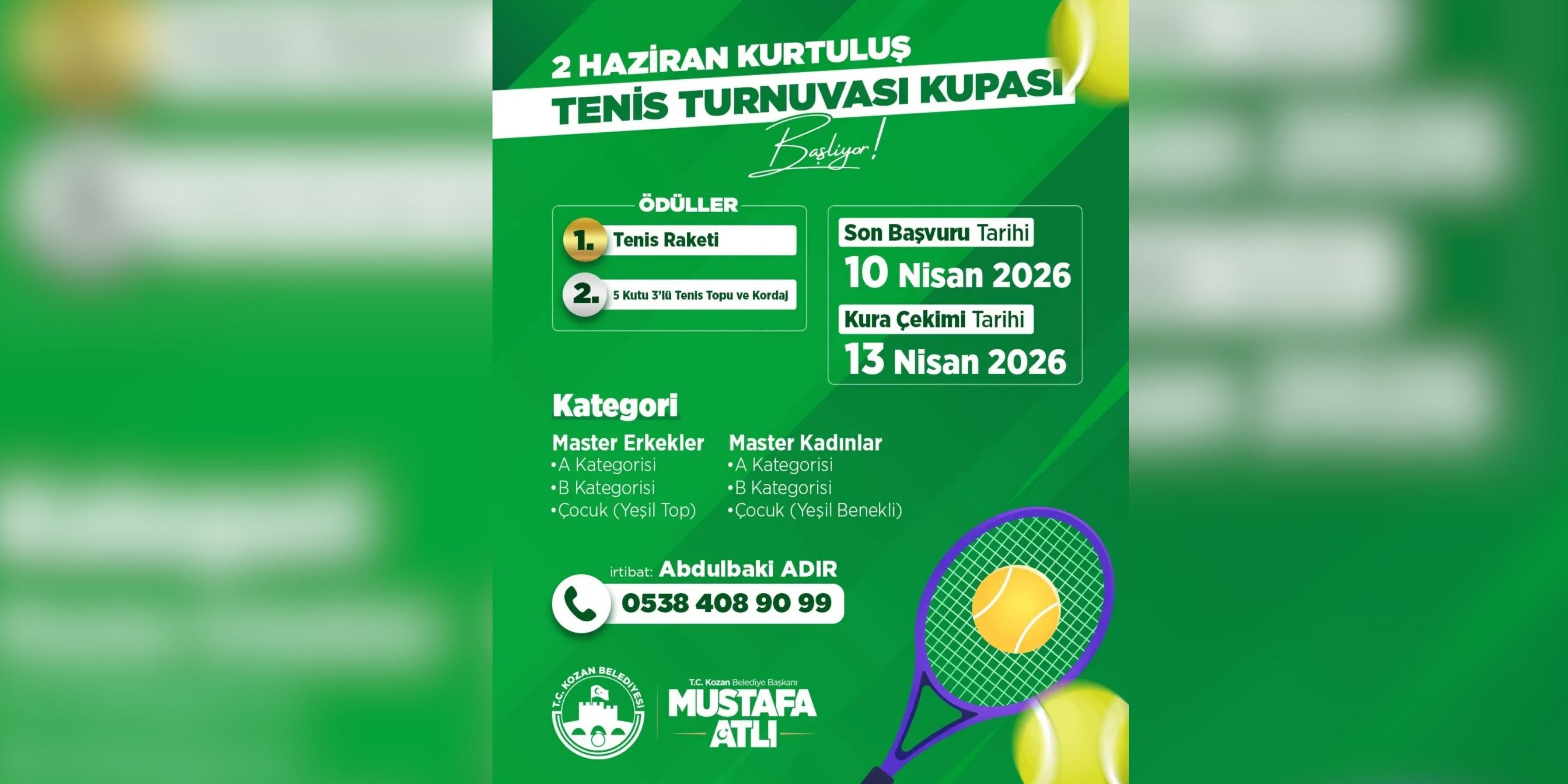 Kozan’da “2 Haziran Kurtuluş” Tenis Turnuvası İçin Başvurular Başladı-1