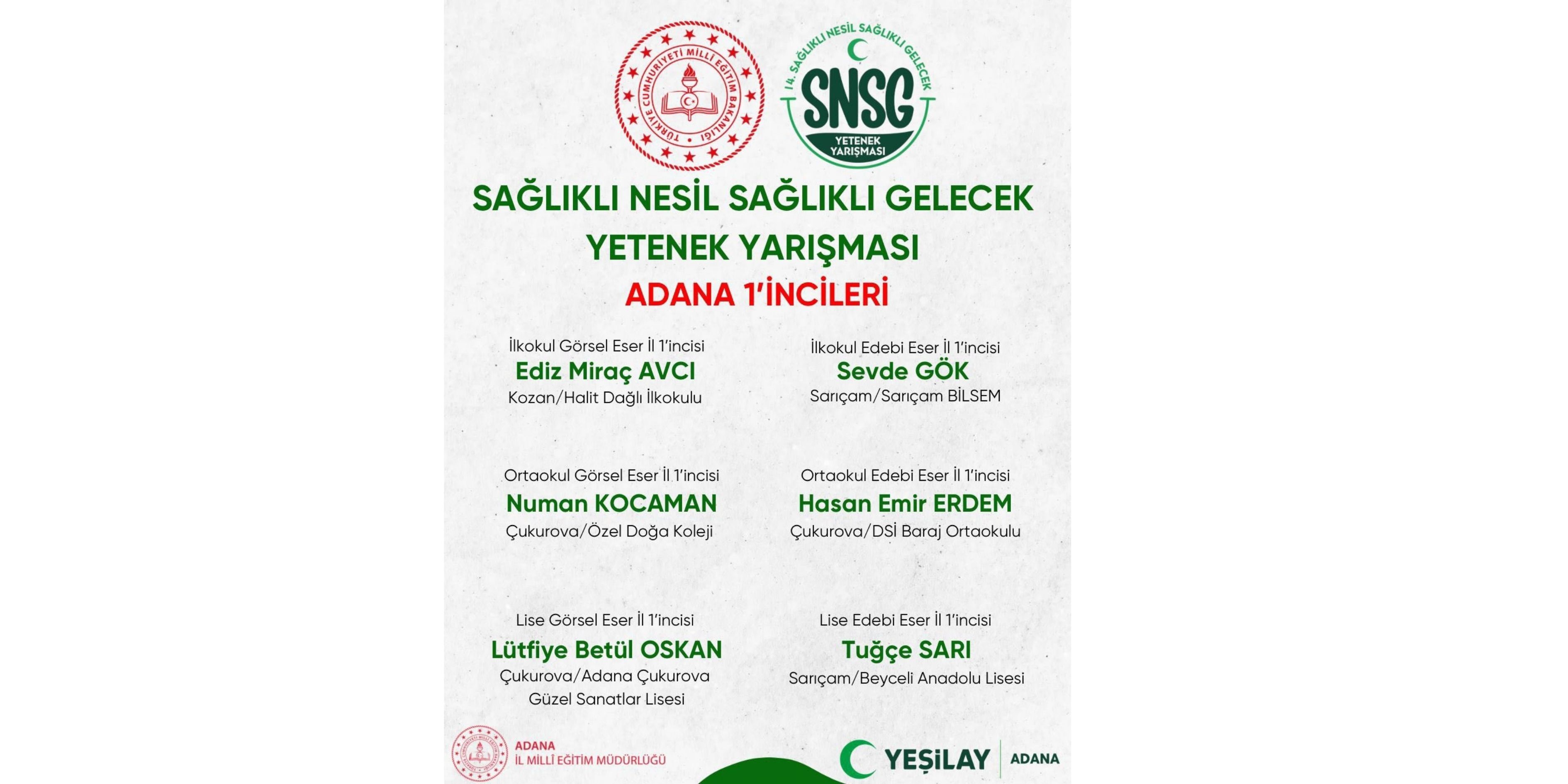 “Sağlıklı Nesil, Sağlıklı Gelecek” Yarışmasında Adana’nın Birincileri Belli Oldu-1