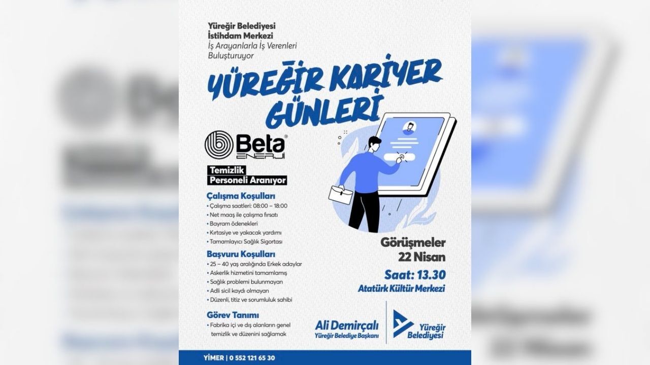 Yüreğir’de Kariyer Günleri Beta Enerji Personel Arıyor