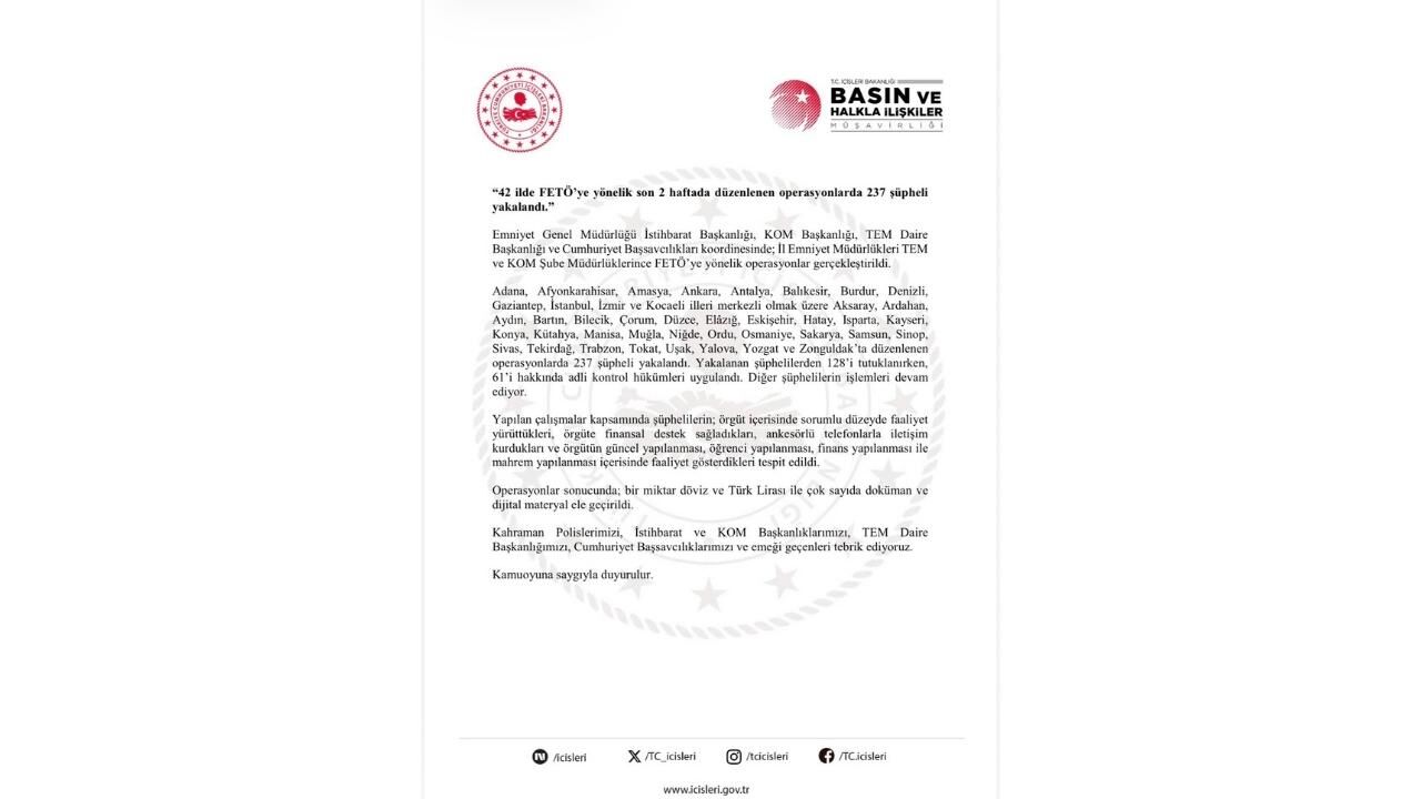 Adana Dahil 42 Ilde Fetö Operasyonu Düzenlendi (1)