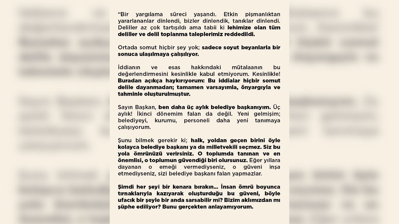 Oya Tekin İddialar Hiçbir Somut Delile Dayanmıyor