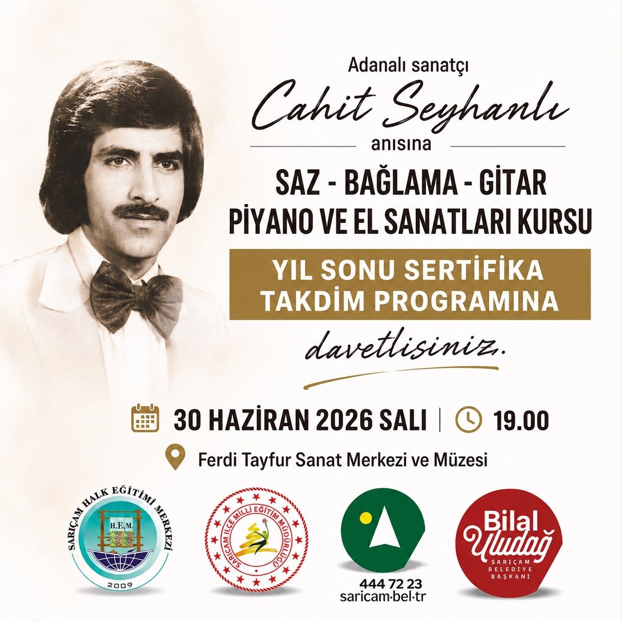Sarıçam’da Sanat Dolu Gece Başkan Bilal Uludağ’dan Hemşehrilerine Davet-1