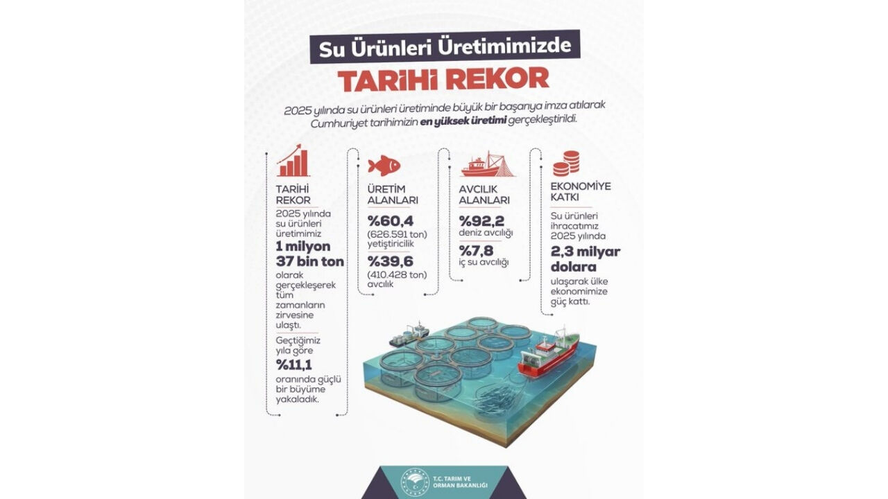 Türkiye Su Ürünleri Üretimi 1 Milyon Tonu Aştı