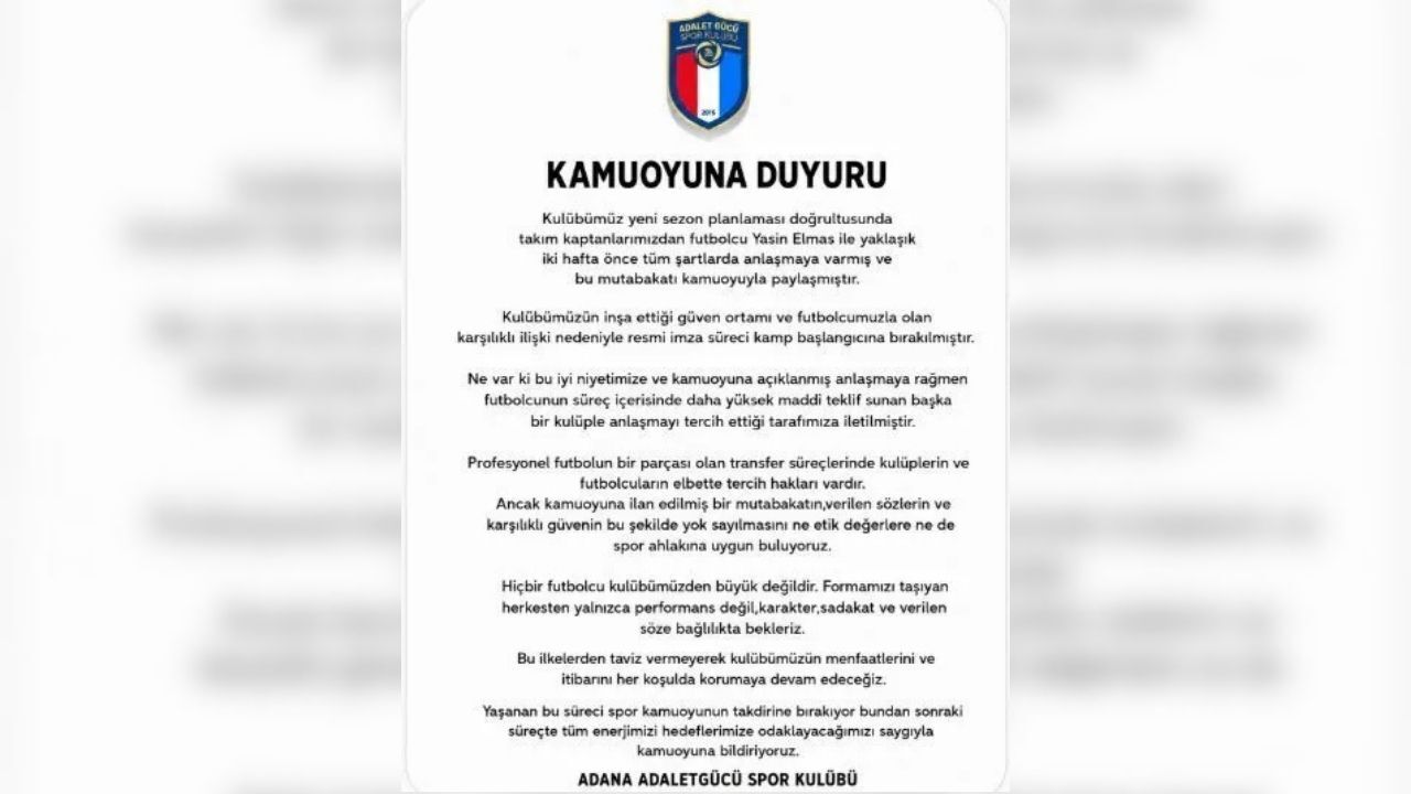 Adaletgücü'nden Elmas Yıldız Açıklaması Anlaşma Son Anda Bozuldu