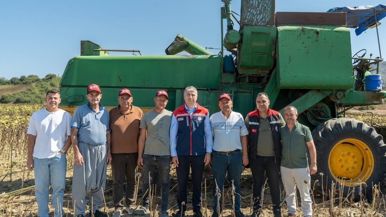 Ayçiçeği hasadı başladı! İl Tarım Müdürü üreticilerin taleplerini sahada dinledi