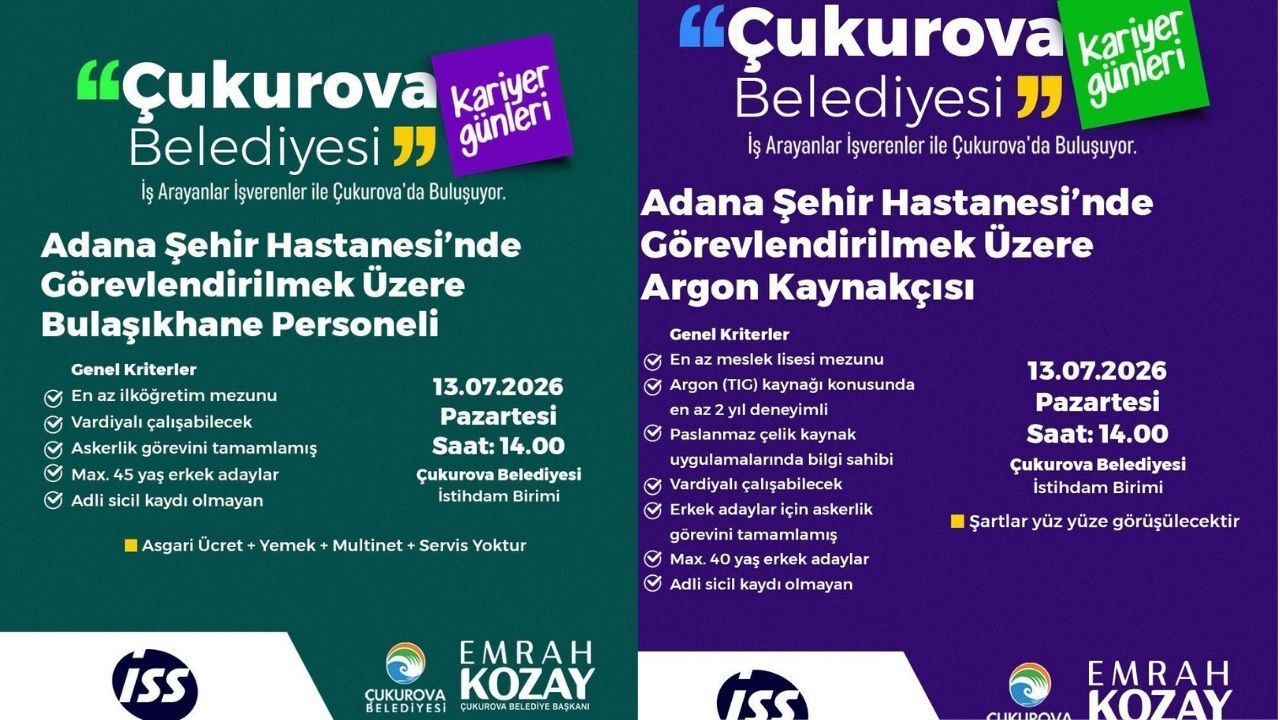 Çukurova Belediyesi'nden Iş Arayanlara Yeni Haftada Kariyer Fırsatı (1)