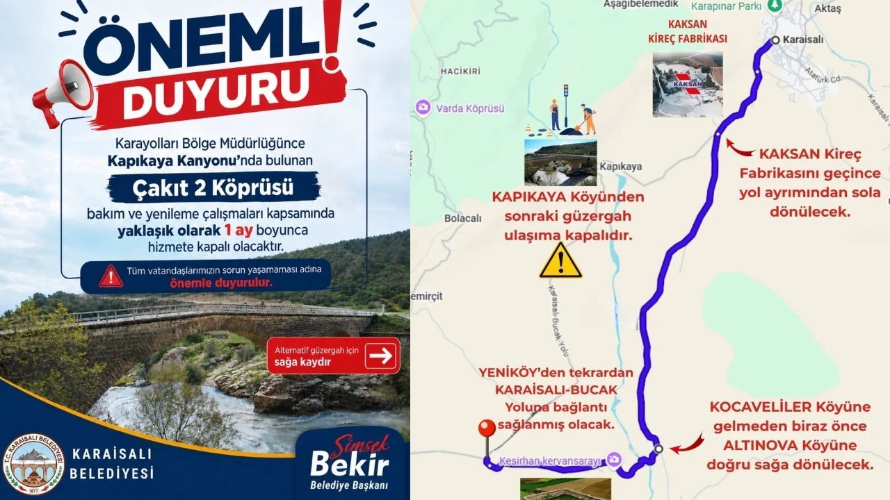 Karaisalı'da Çakıt 2 Köprüsü Bakım Ve Yenileme Çalışmaları Başlıyor (1)