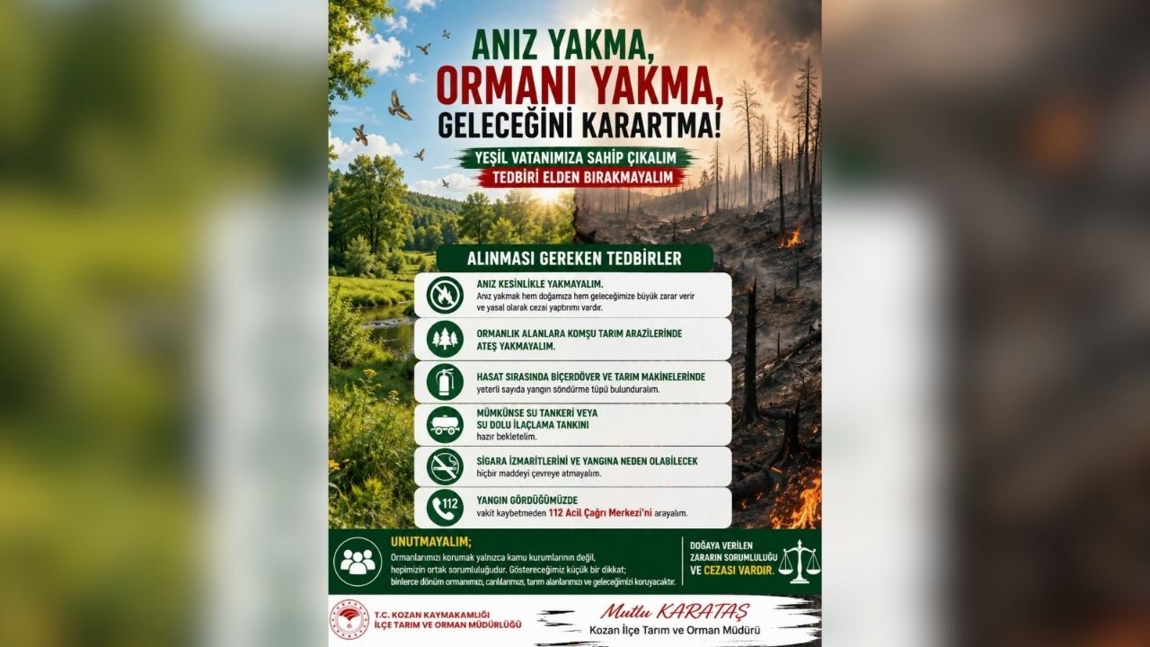 Kozan'dan Üreticilere Anız Ve Orman Yangını Uyarısı