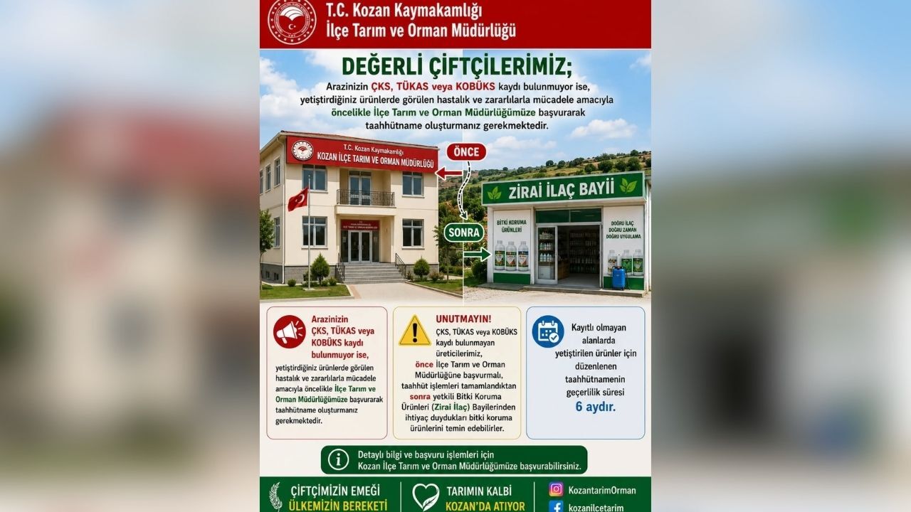 Kozanlı Çiftçilere Zirai Ilaç Uyarısı