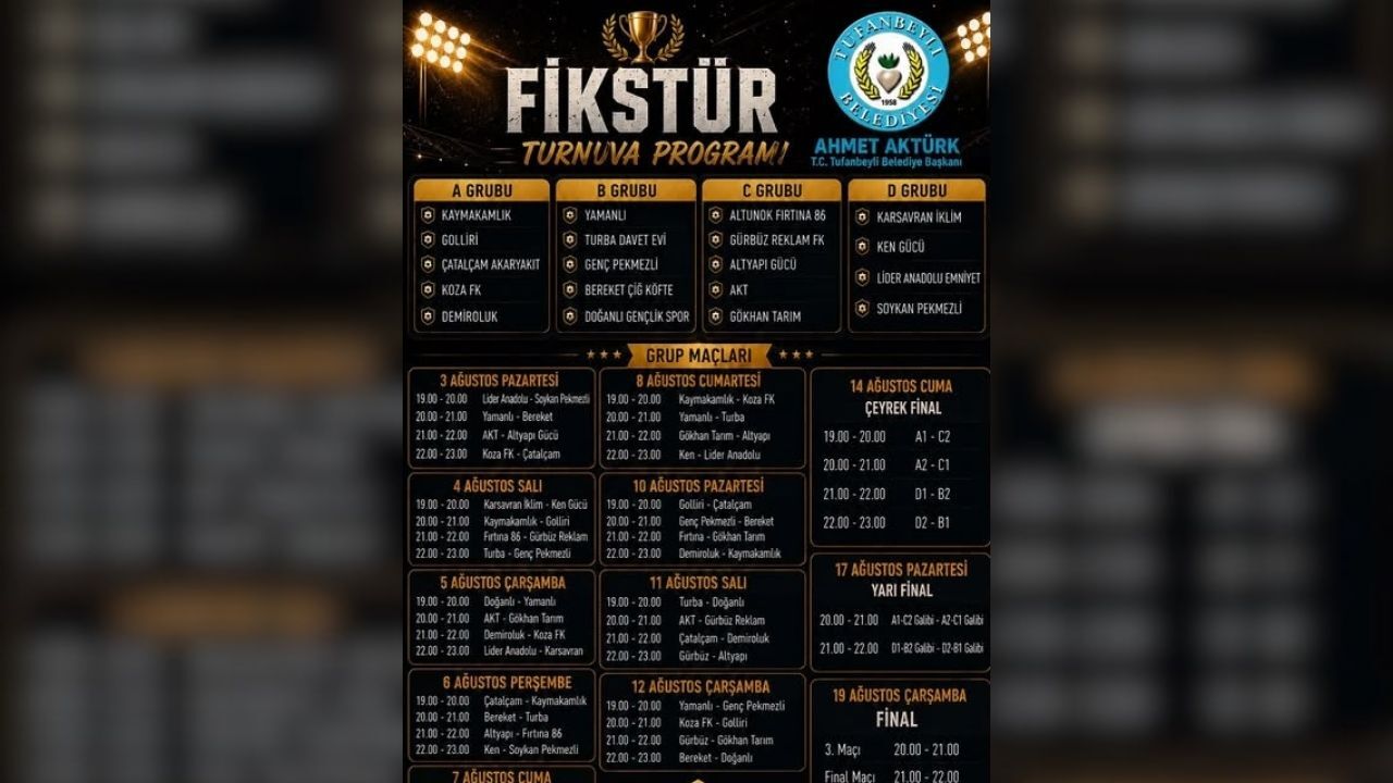 Tufanbeyli'de Futbol Heyecanı Başlıyor!