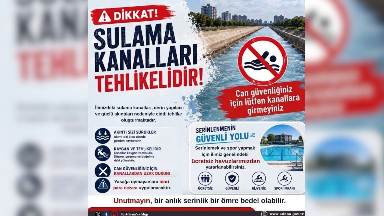 Valilikten Sulama Kanallarına Girmeyin Çağrısı