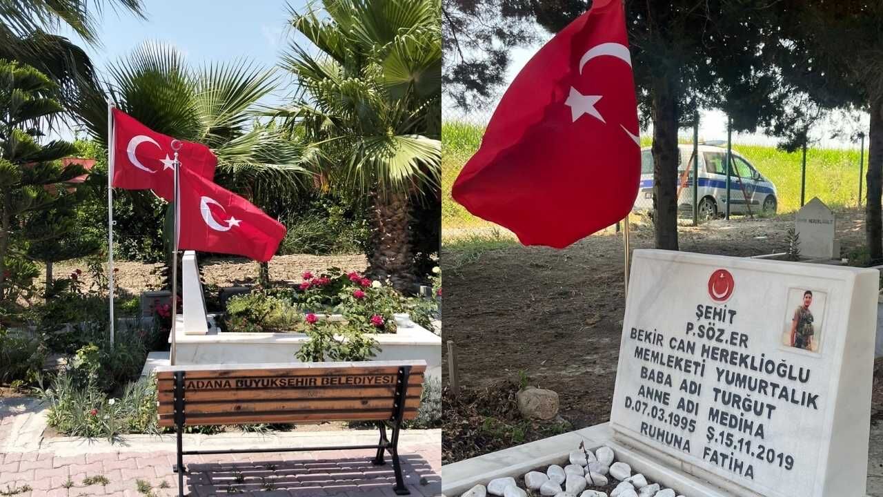Yumurtalık'ta Şehit Kabirlerindeki Türk Bayrakları Yenilendi (1)