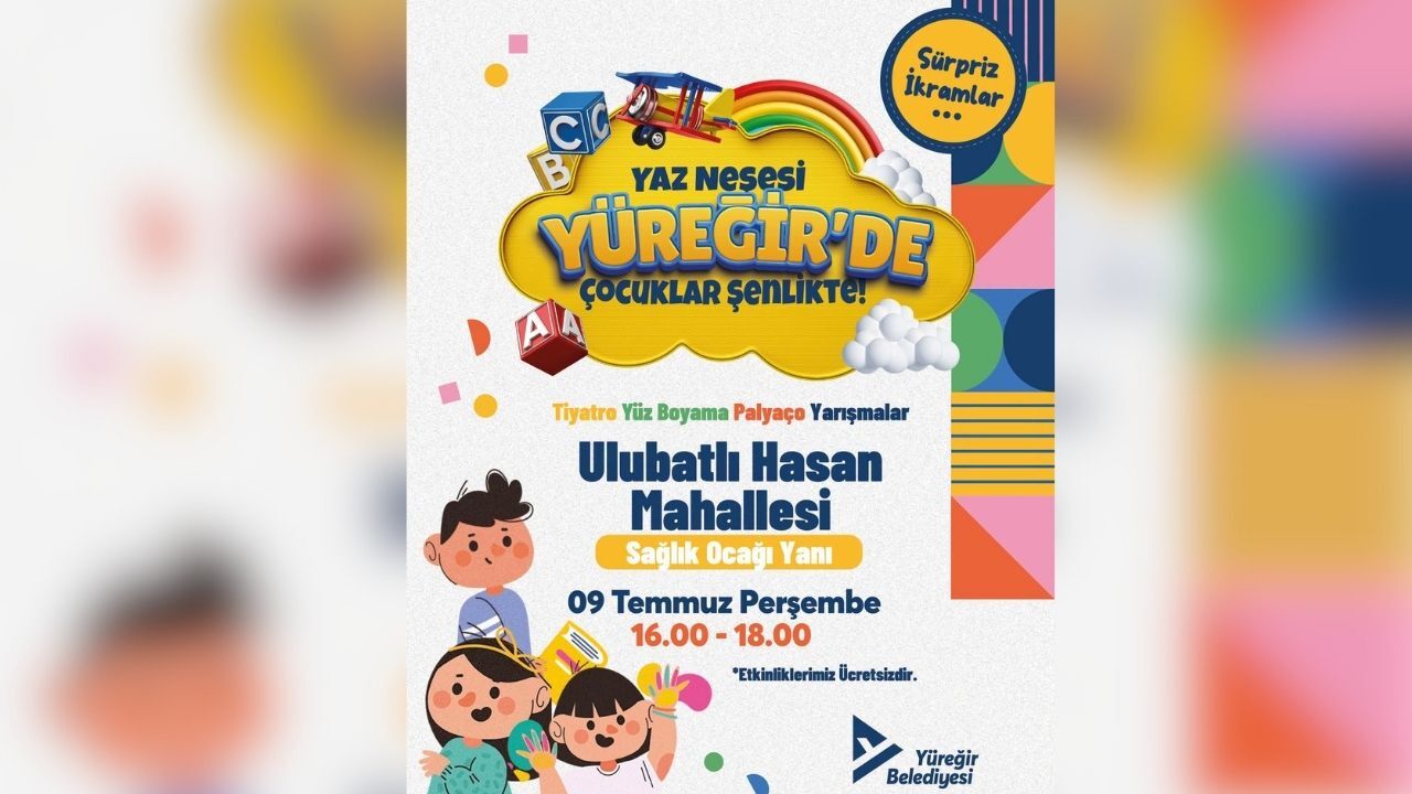 Yüreğir'de Çocuklar Için Renkli Etkinlikler Devam Ediyor