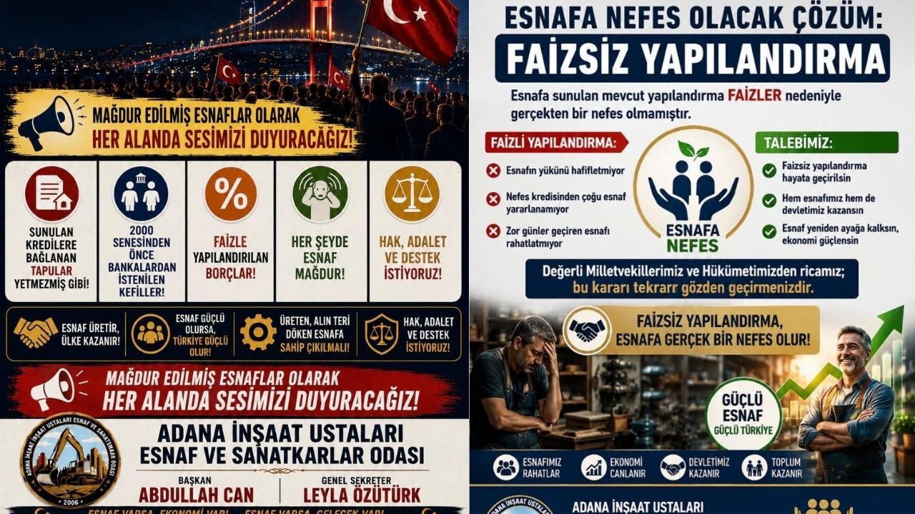 Adana Esnafından Faizsiz Yapılandırma Çağrısı