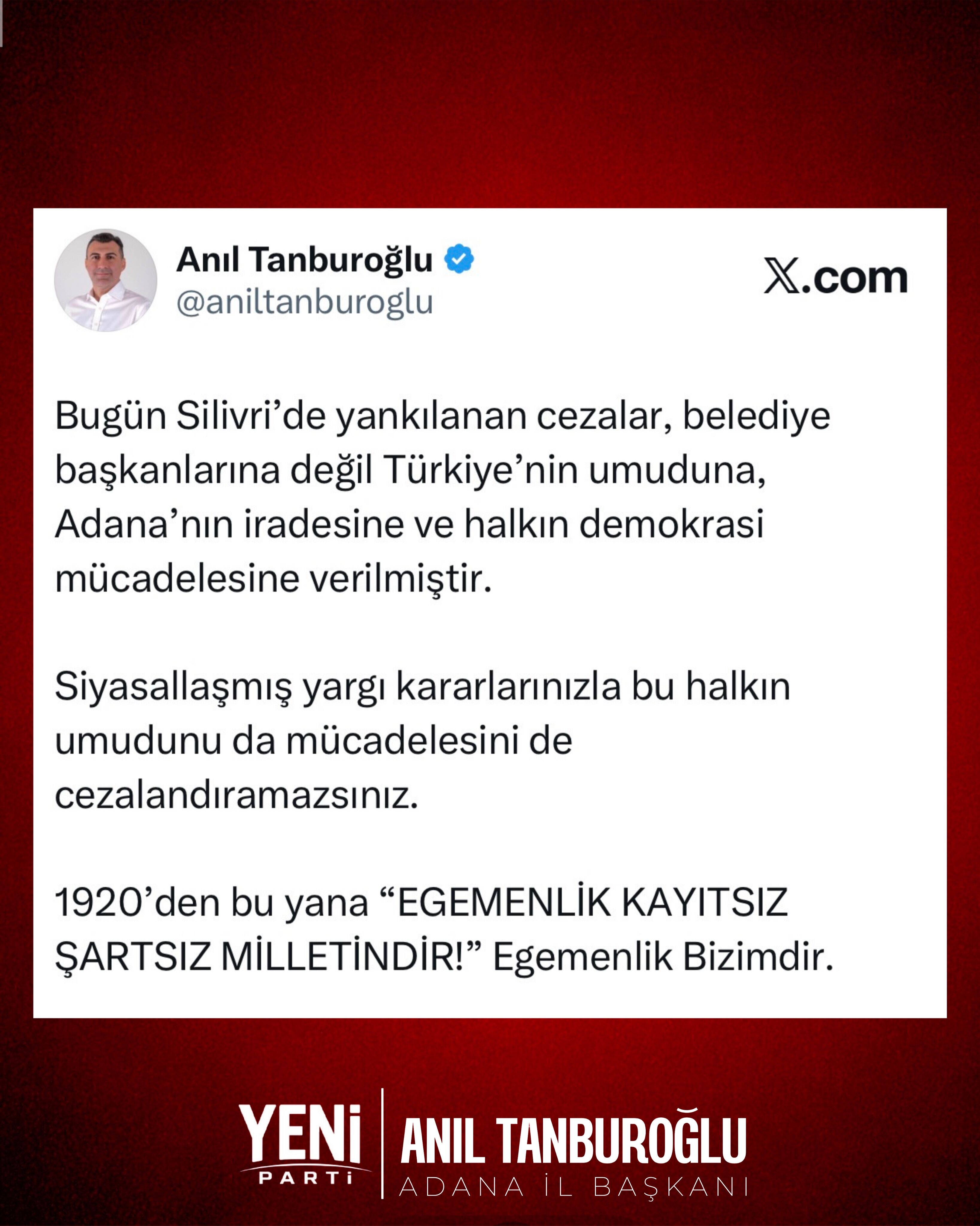 Başkanların Yargılandığı Aziz İhsan Aktaş Davasında Anıl Tanburoğlu’ndan Tepki