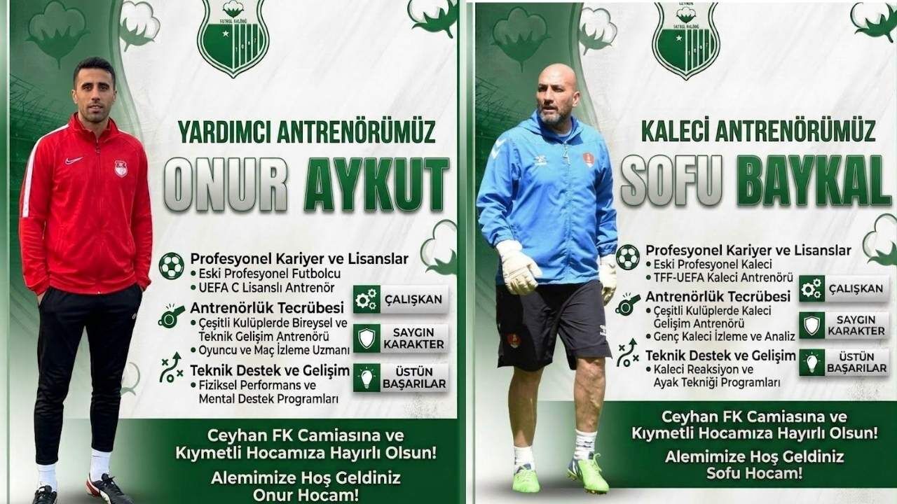 Ceyhan Fk’da Teknik Ekibe Onur Aykut Ve Sofu Baykal Takviyesi