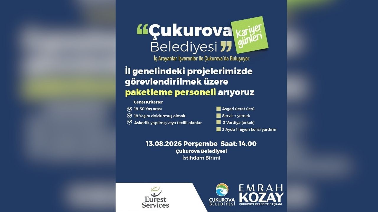 Çukurova’da Iş Arayanlara Müjde! Paketleme Personeli Alınacak