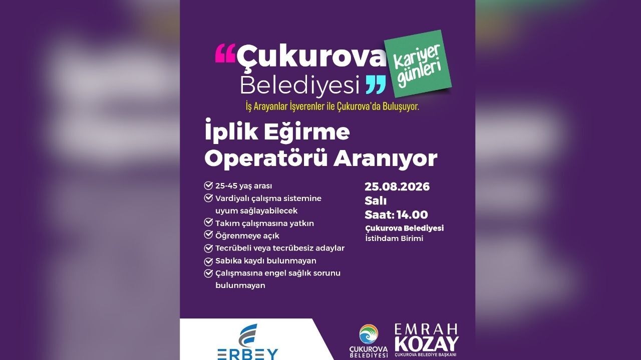 Çukurova’da Iş Fırsatı İplik Eğirme Operatörü Aranıyor