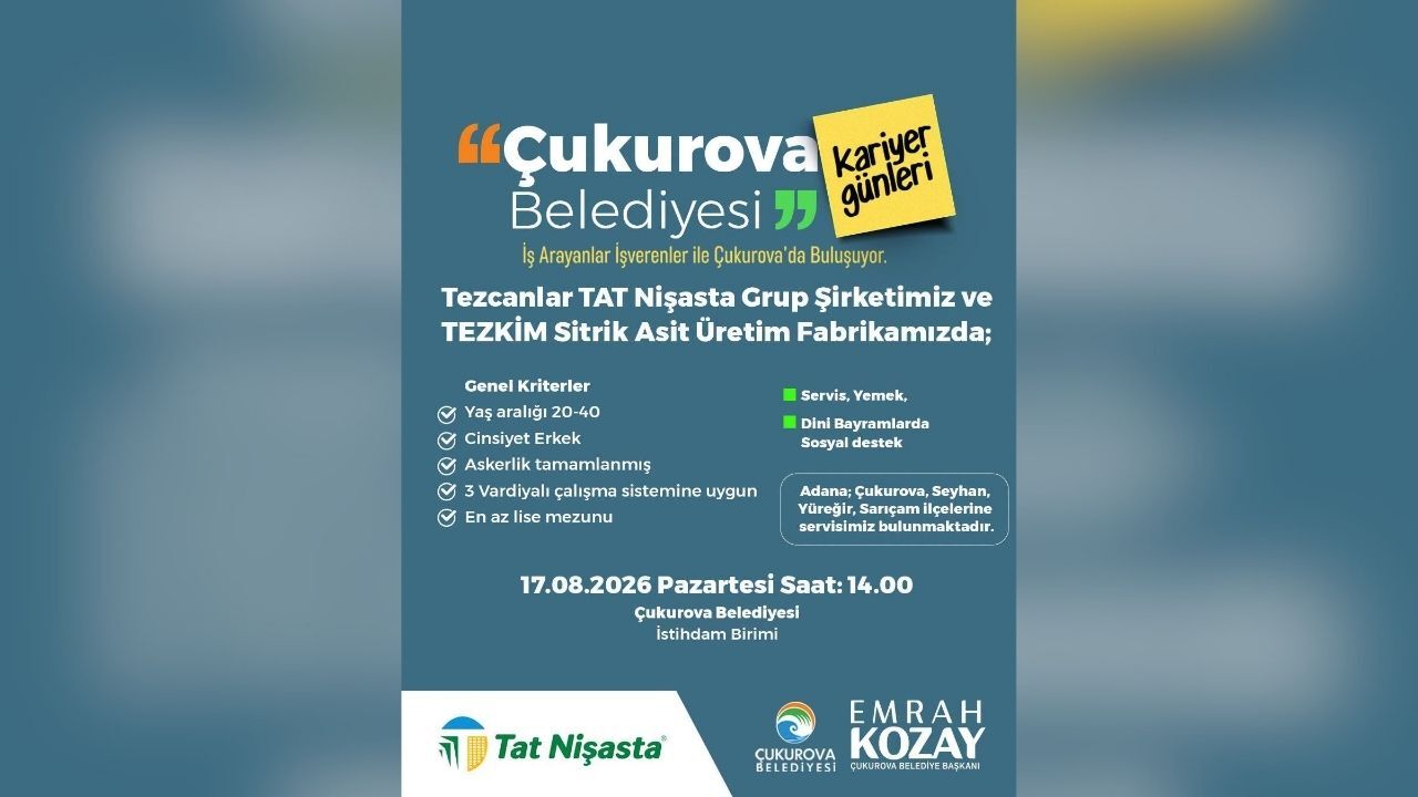 İki Büyük Firma Çukurova’da Personel Arıyor