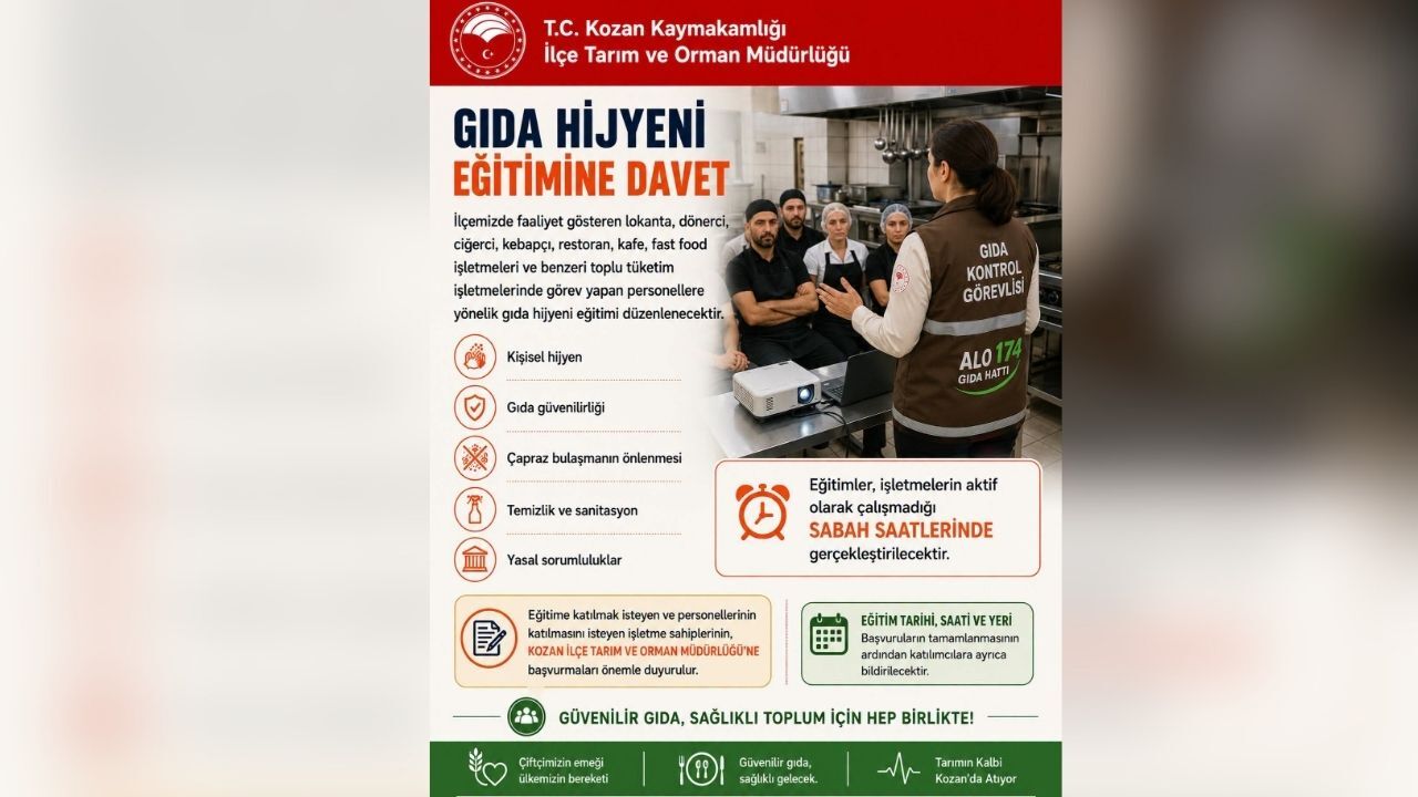 Kozan'da Işletme Personeline Gıda Güvenliği Eğitimi