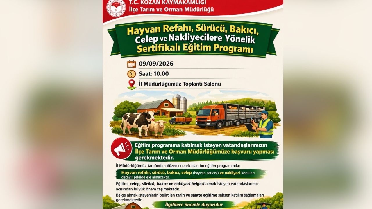 Kozan’da Sertifikalı Hayvan Refahı Eğitimi