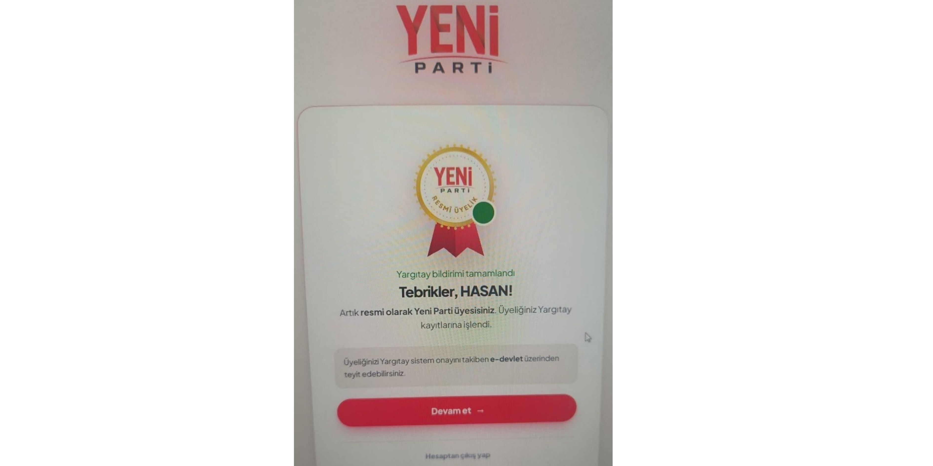 Sendika Geçmişinden Siyasete Hasan Kütük'ten Yeni Parti'ye Üyelik Mesajı-1
