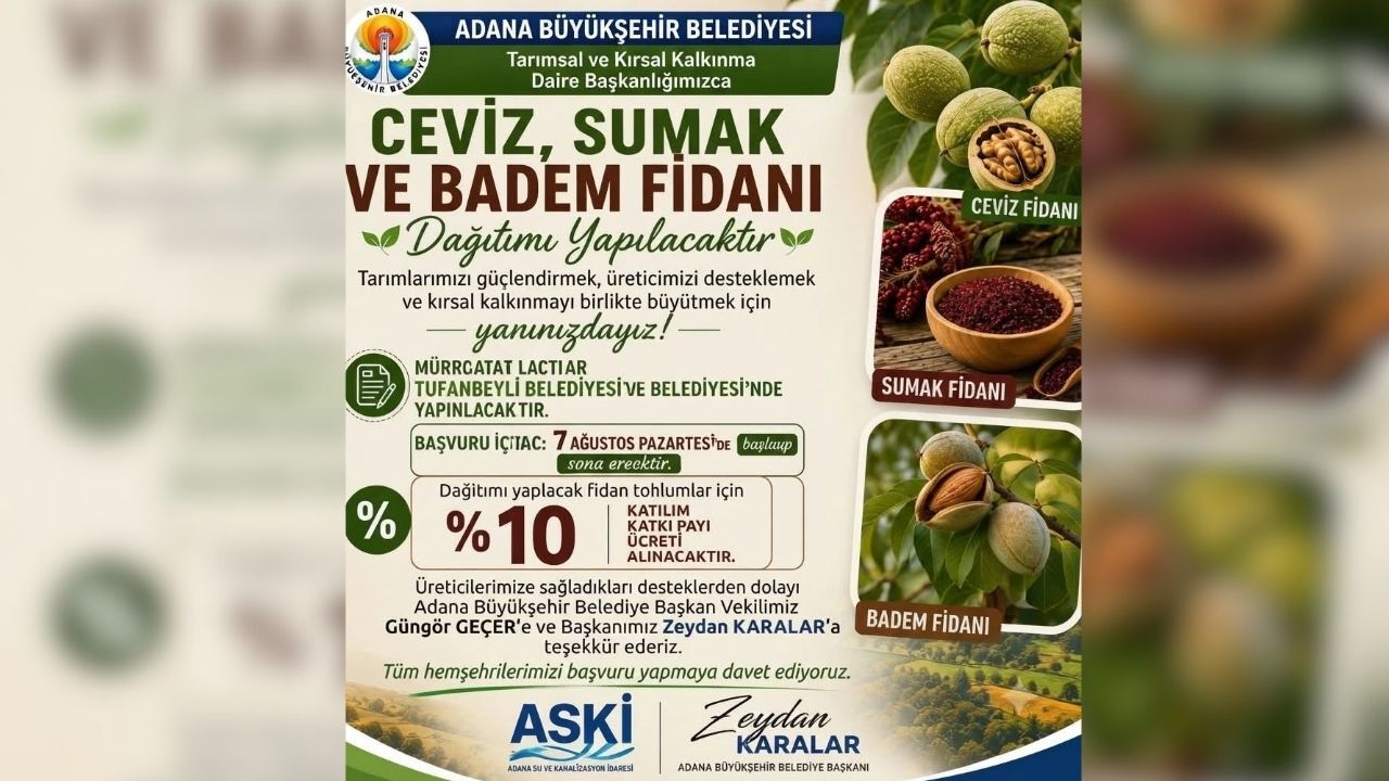 Tufanbeyli'nde Üreticiye Fidan Ve Tohum Desteği Başlıyor
