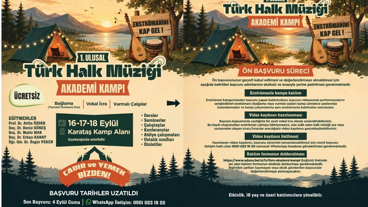 Türk Halk Müziği Tutkunları Karataş’ta Buluşacak Başvurular Uzatıldı