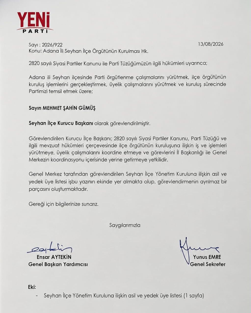 Türkiye’nin En Genç İlçe Başkanı Seyhan’da Göreve Başladı (2)