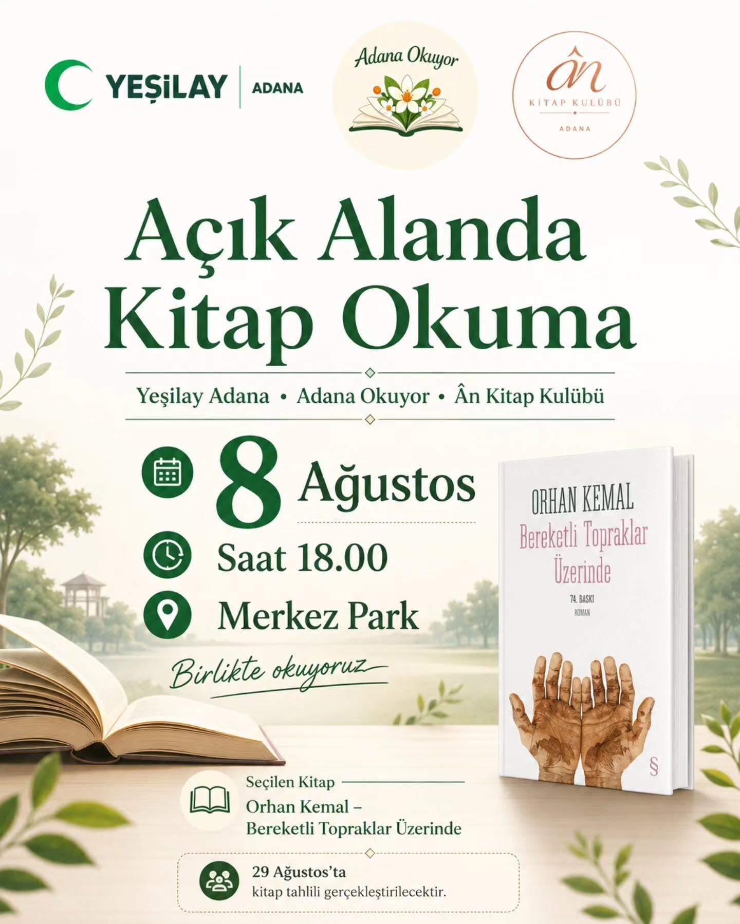 Yeşilay Adana’dan Kitapseverlere Çağrı-1