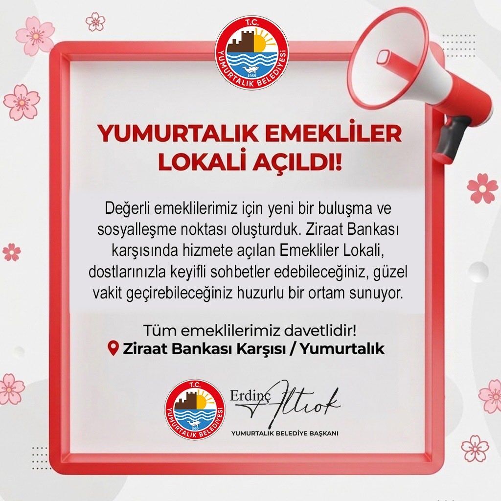 Yumurtalık Belediyesi’nden Emeklilere Özel Buluşma Noktası