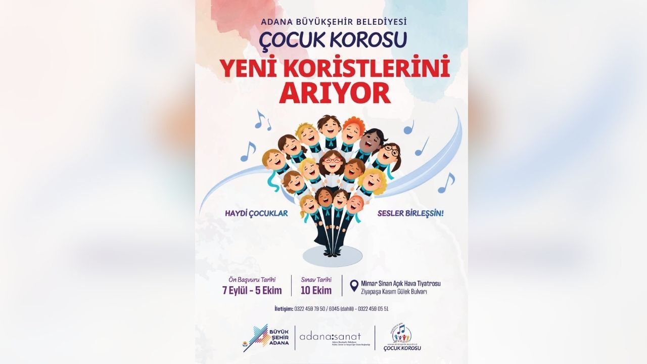 Adana Büyükşehir Belediyesi Çocuk Korosu Yeni Seslerini Arıyor (1)