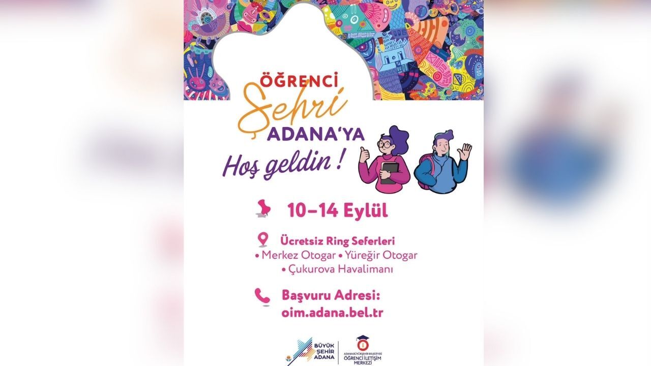 Adana’ya Gelen Üniversitelilere Belediyeden Ücretsiz Ulaşım Desteği