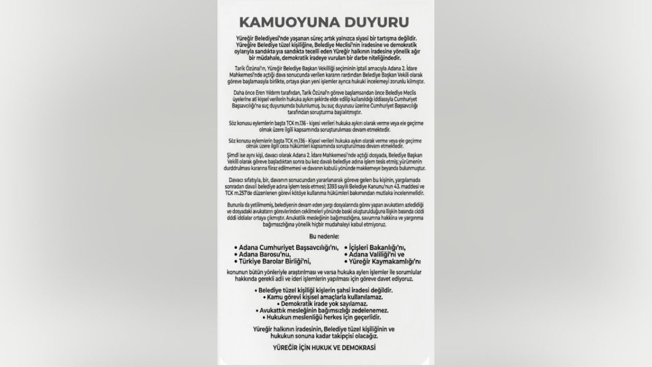 Sabri Sarı “Yüreğir Halkının Iradesinin Takipçisi Olacağız” (1)
